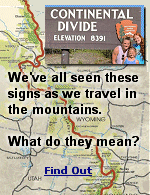 A continental divide is a boundary line that indicates where precipitation will drain to different bays, gulfs, seas, or oceans. Running mostly along the crests of mountain ranges, these continent-wide boundaries are the most important drainage divides because they separate the waters of many river basins that all drain to the same ocean. In the lower 48, the Continental Divide along the Rocky Mountains separates the waters that drain west to the Pacific from those going east to the Atlantic.